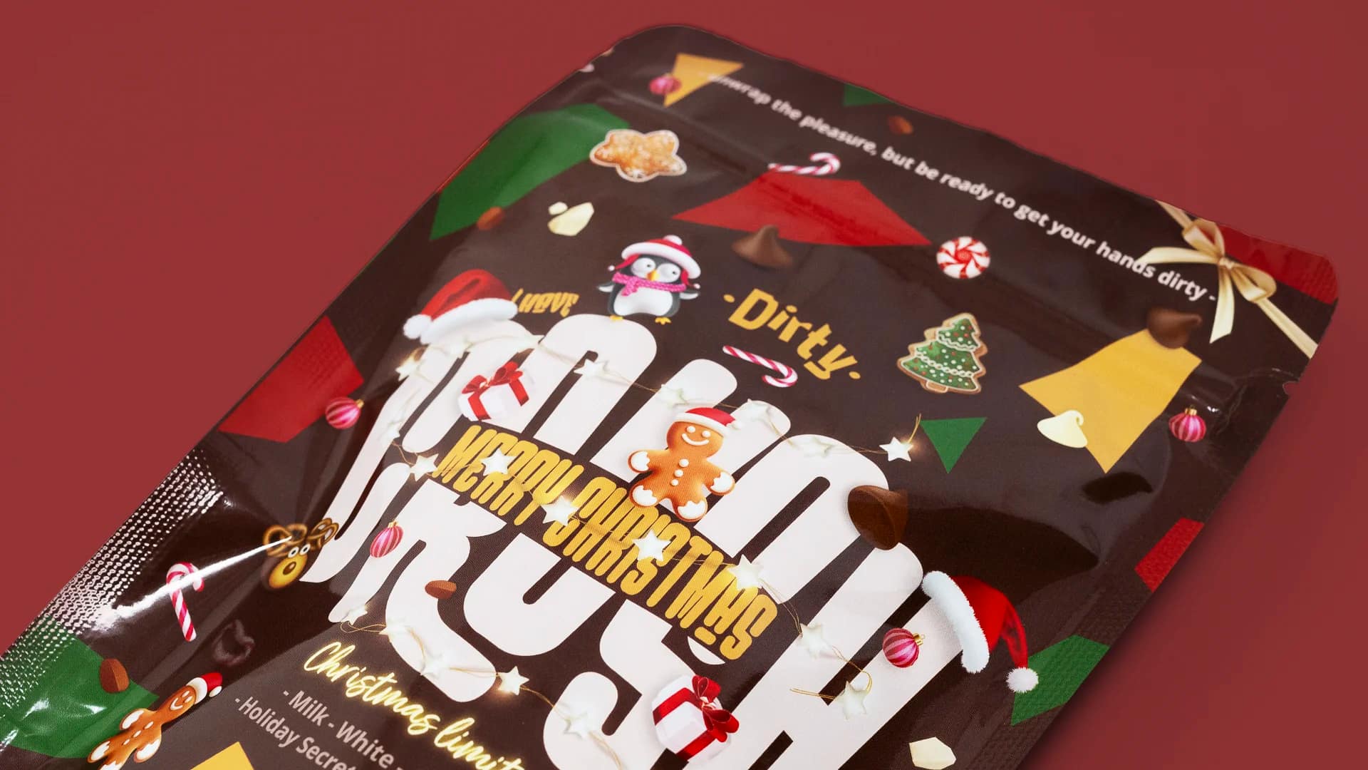 Christmas packaging for chocolate products