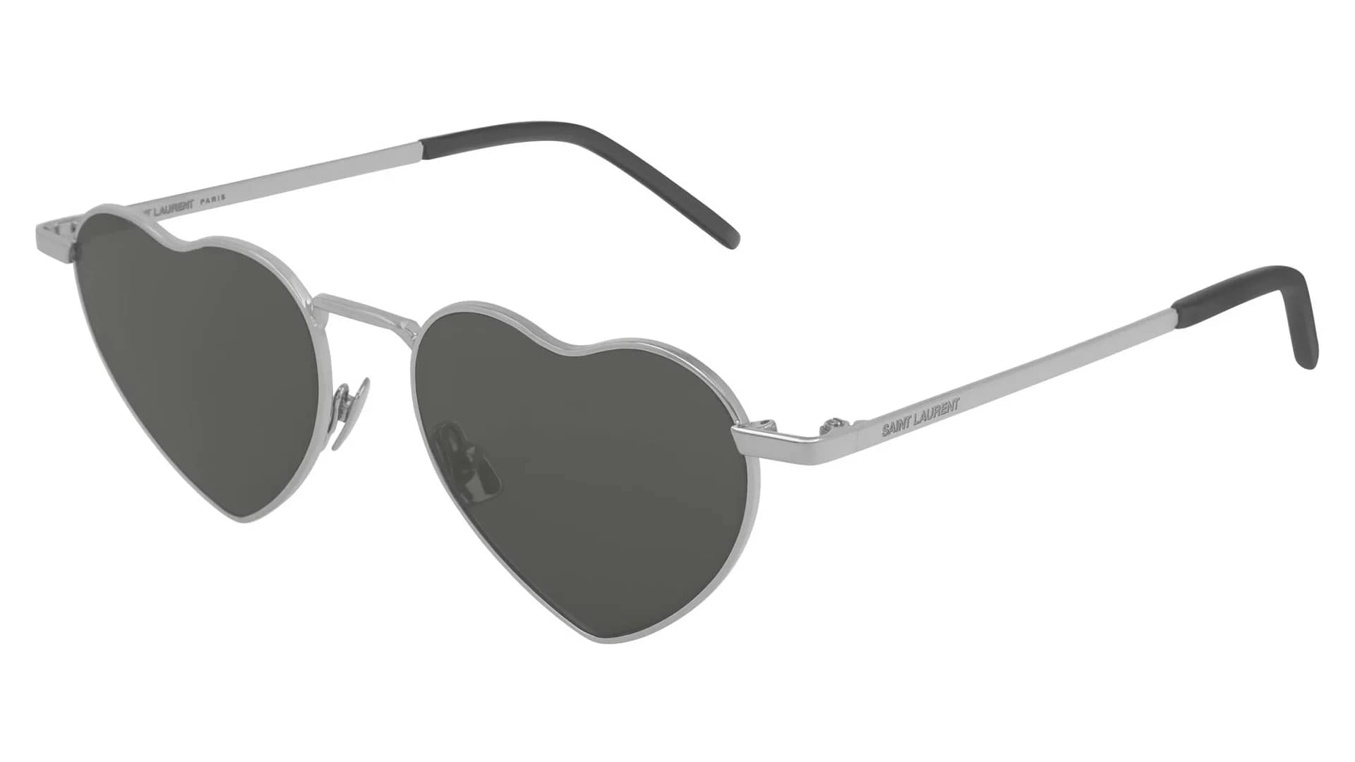 Occhiali da sole a forma di cuore Saint Laurent Loulou con montatura metallica e lenti in nylon